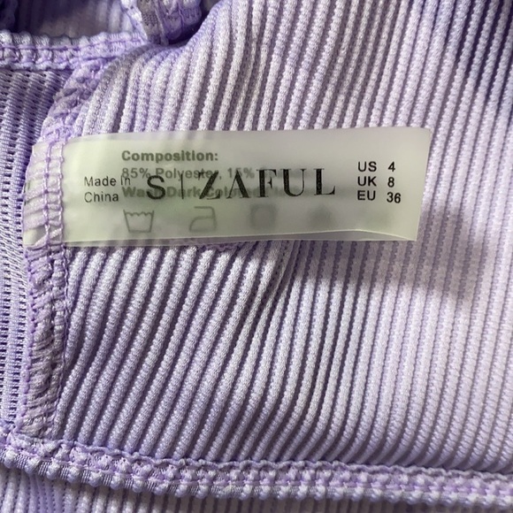 5 for $25 Zaful ribbed bikini swimsuit lavender - Picture 6 of 7